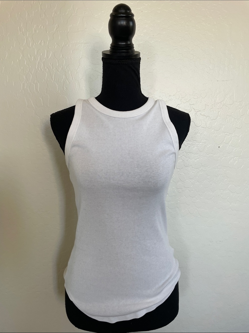 a new day White Ribbed Racerback Tank Top
